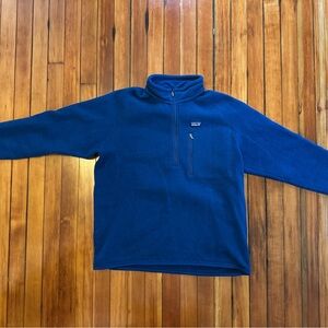 Blue Patagonia 100% Polyester Quarter Zip Sweater Size L
